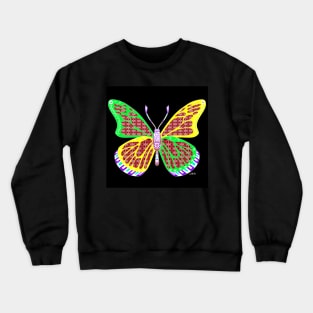 ballet with butterfly wings ecopop in totonac mandala patterns art Crewneck Sweatshirt